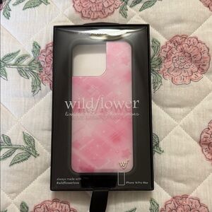 Wildflowers Pink Gradient iPhone 16 Pro Max Case with Subtle Star Pattern